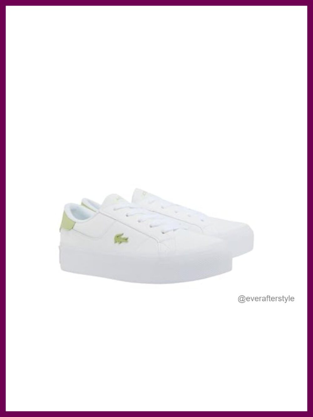 Lacoste Ziane Platform Sneaker Leather PU Lace-Up Casual Tennis Shoe